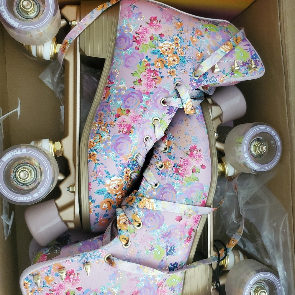 Impala Floral Skates sz 9 With Safety Gear sz L